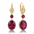 Crimson Ruby Drop Earrings