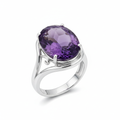 Violet Amethyst Solitaire Ring