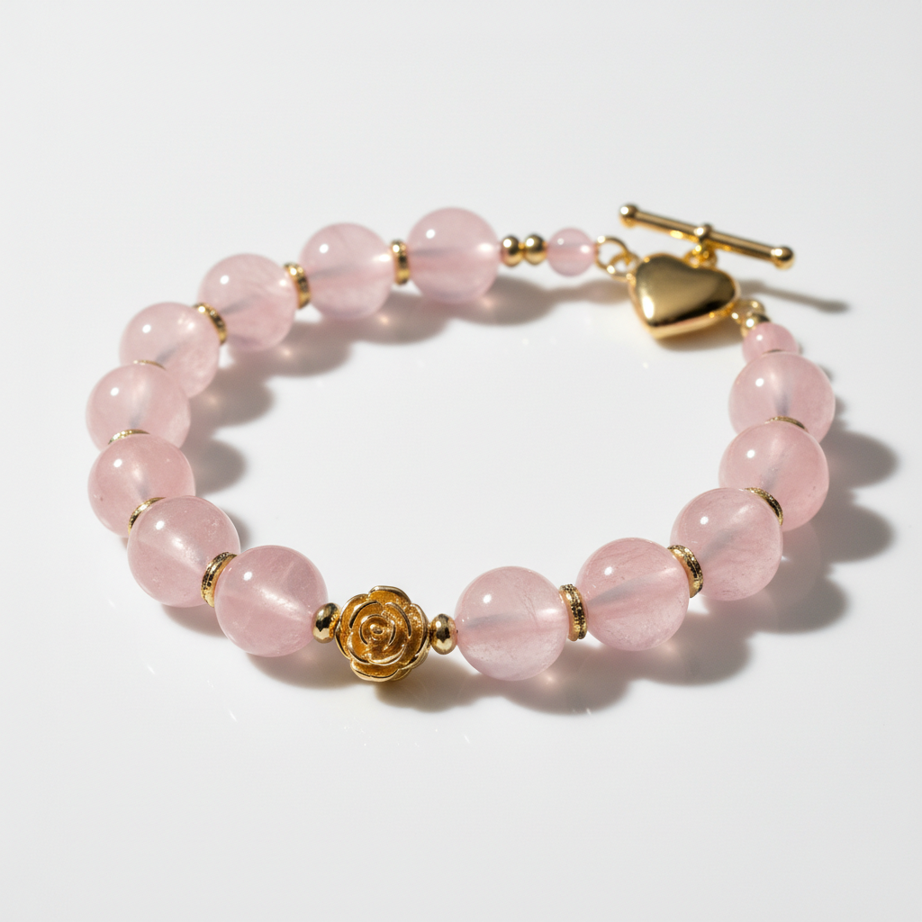 Rose Quartz Blush Beaded Bracelet