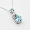 Ocean Whisper Aquamarine Pendant Necklace